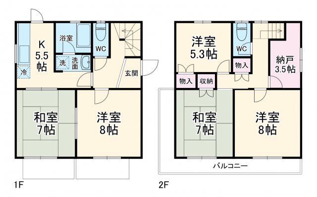 上麻生５丁目貸家の間取り