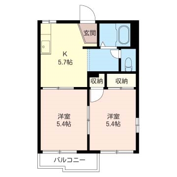 ジュネス石名坂 Aの間取り