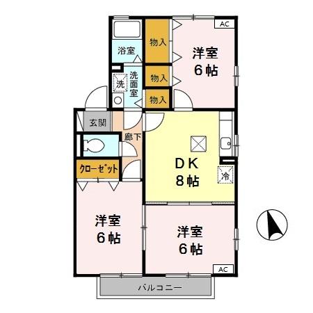 ヴェルドミールⅡ Bの間取り