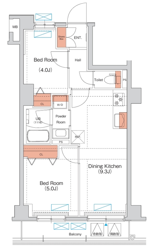 エストゥルース府中の間取り