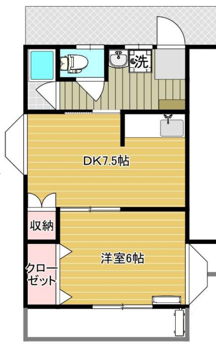 住吉町の完工年月(1989年9月)築の賃貸アパートの間取り