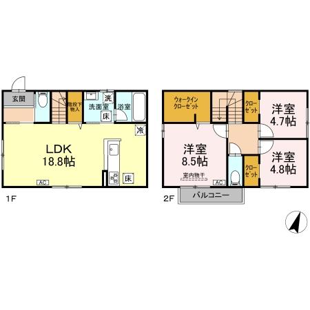 大野町2丁目戸建貸家 Fの間取り