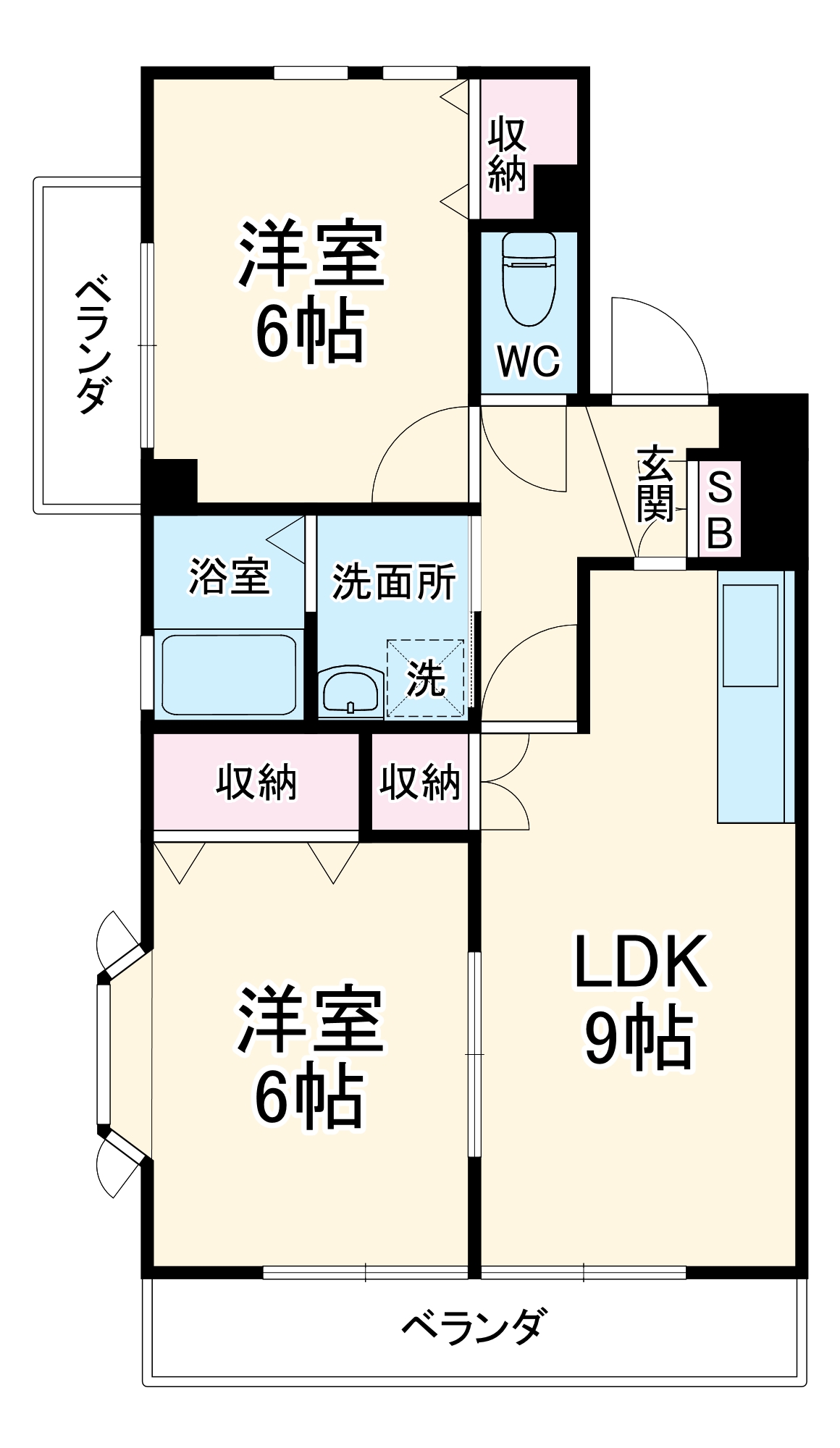 フロンティアⅢ B棟の間取り