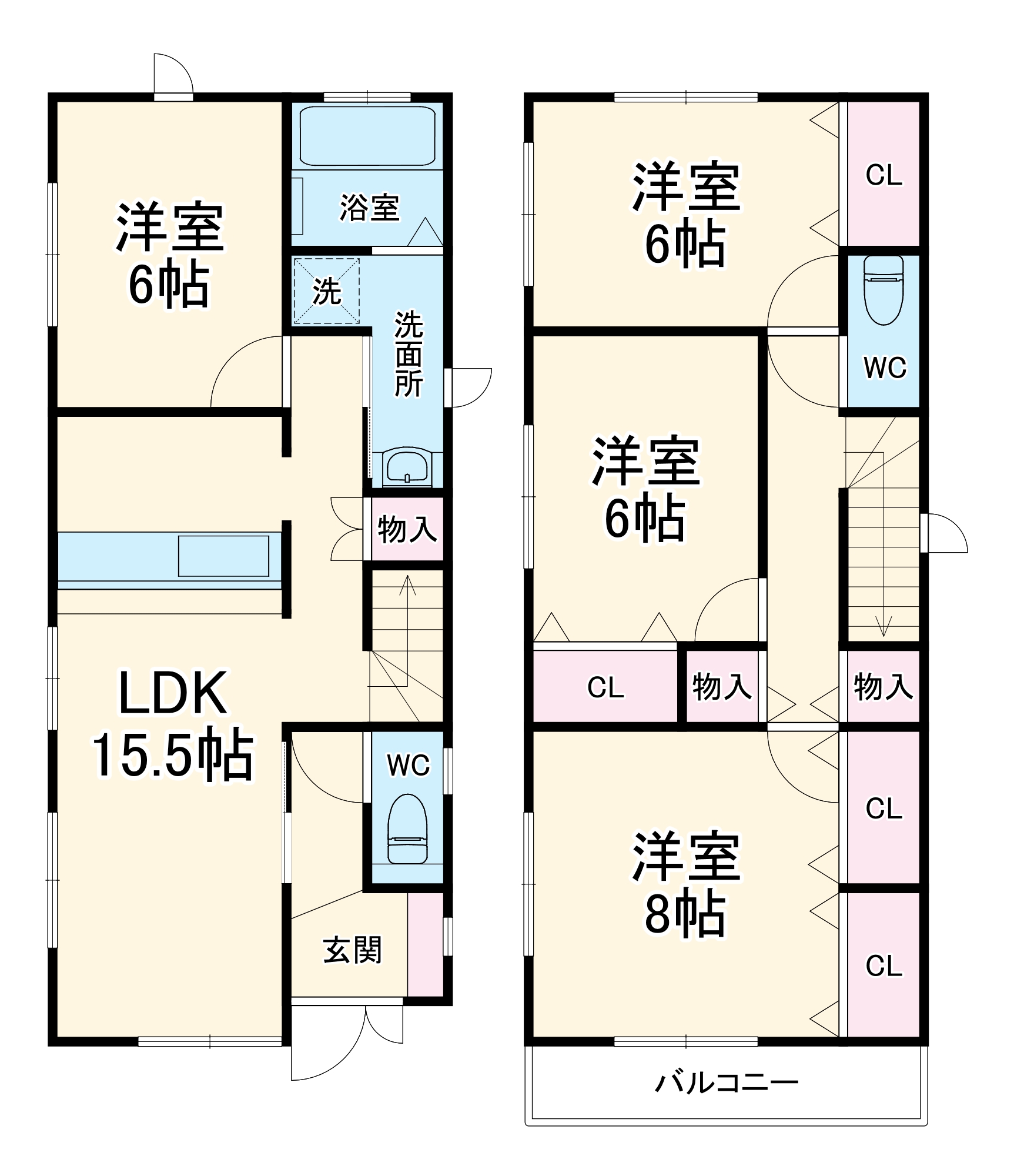 西区清里町戸建の間取り