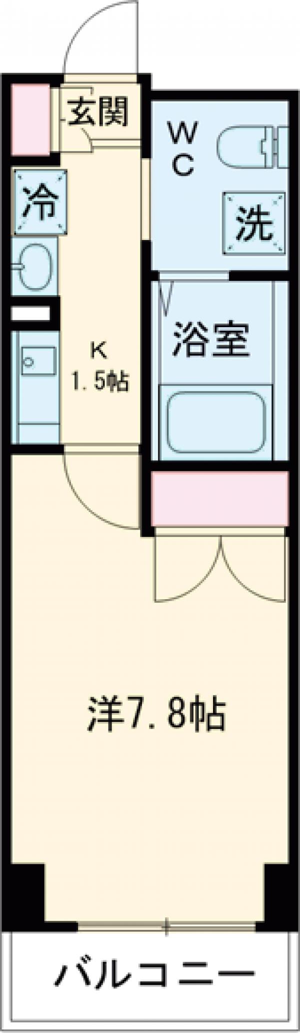 若葉町の完工年月(1992年3月)築の賃貸マンションの間取り