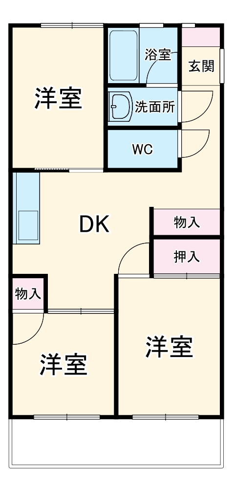 ハイツ稲沢 H棟の間取り