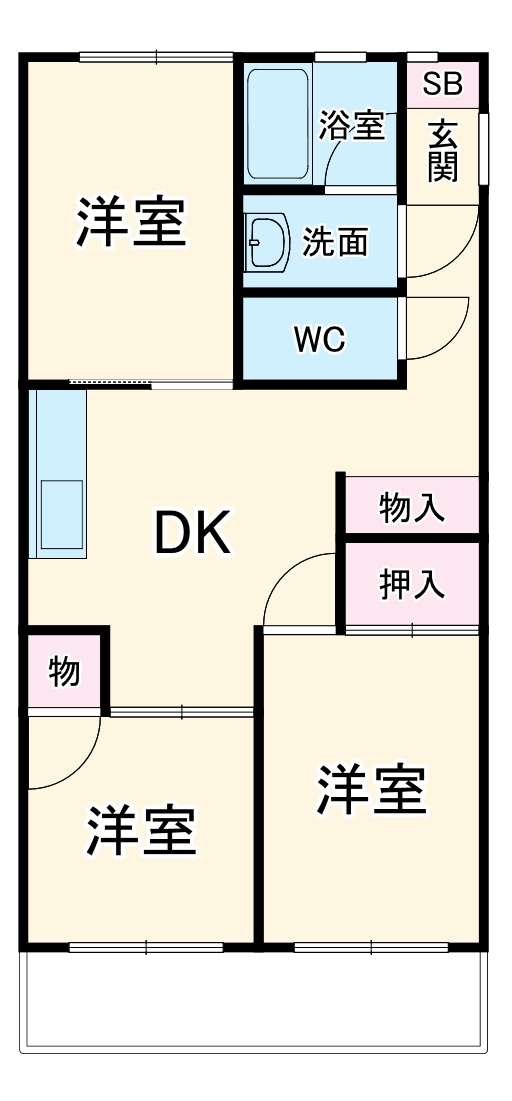 ハイツ稲沢 H棟の間取り