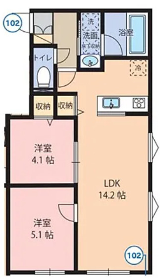 中町の完工年月(2026年4月)築の賃貸アパートの間取り