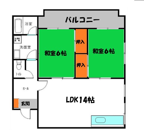富士朝日町マンションの間取り