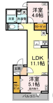 グラナーデ扇Ⅰ Dの間取り