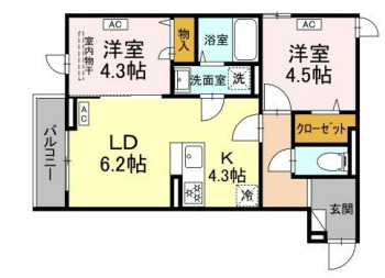 グラナーデ扇Ⅰ Dの間取り