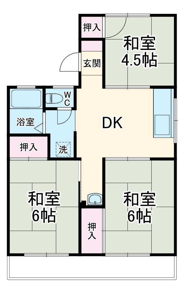ハイツ河原 Dの間取り