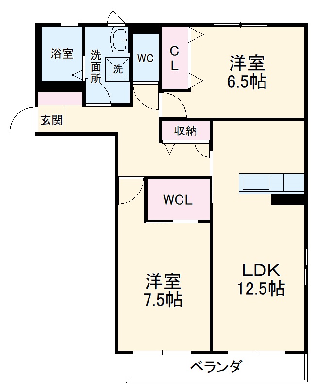 シャーメゾン毛倉B棟の間取り