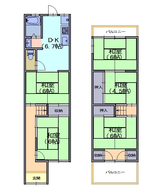長岡三丁目24-21貸家の間取り