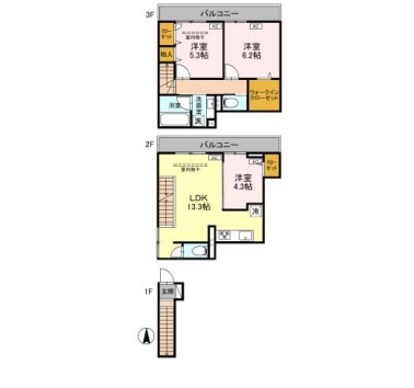 セレスティア竹の塚の間取り