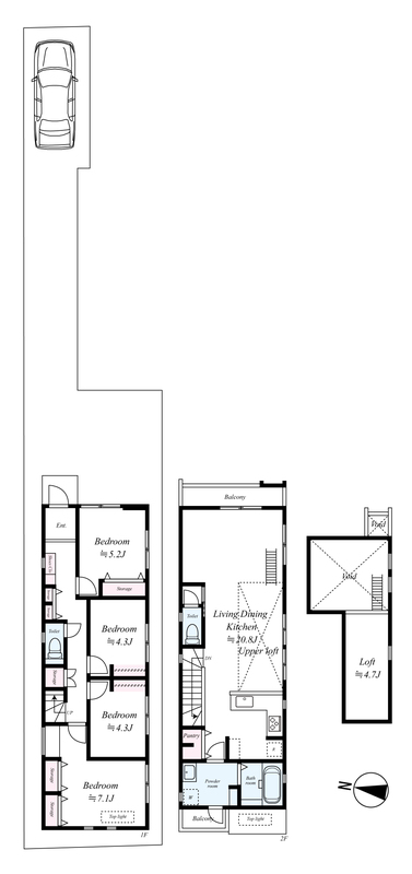 平塚市花水台戸建の間取り