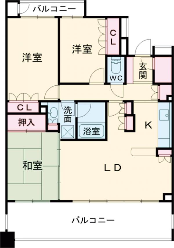 エアーズシティブライトコートA棟の間取り