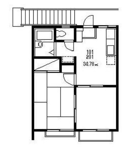 ハイツ住吉 の間取り