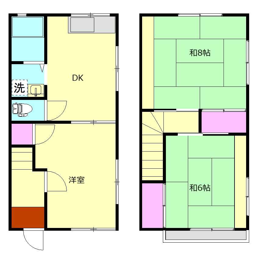 小田原市新屋テラスハウスの間取り