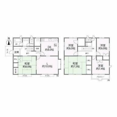 元八王子3丁目戸建の間取り