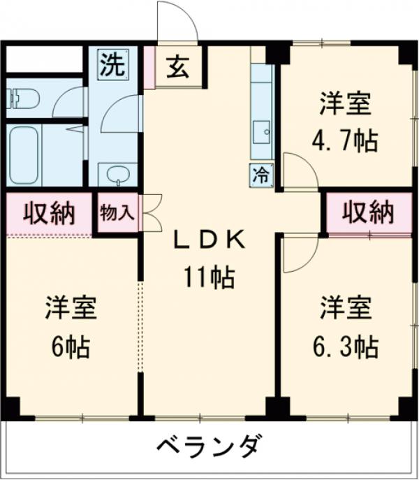 アーバンハイツ八幡の間取り