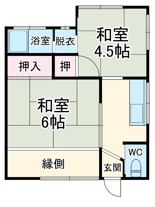 鴨江2丁目貸家西東棟の間取り