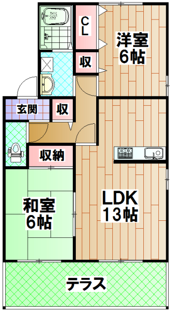 ウエイサイドⅡ A棟の間取り