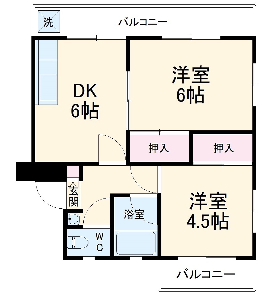 海老名三紫コーポの間取り