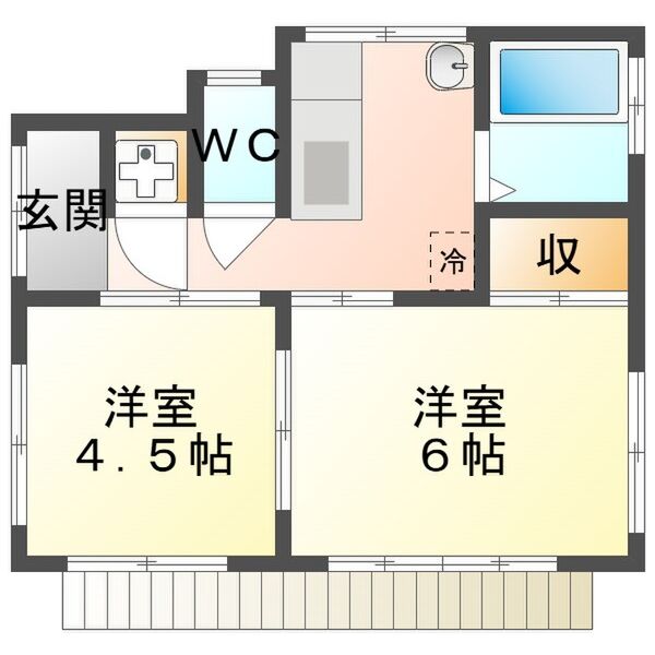 筑西平屋貸家の間取り