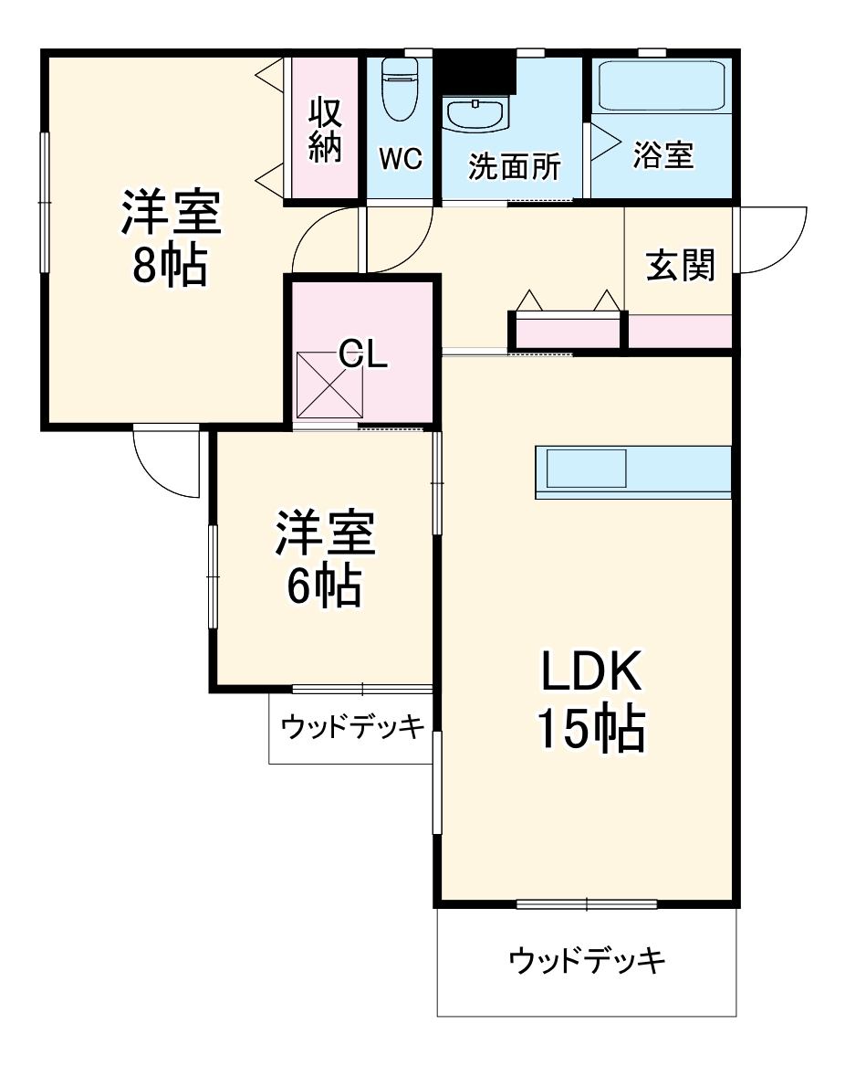 シェ・モア・ドーヴィルの間取り