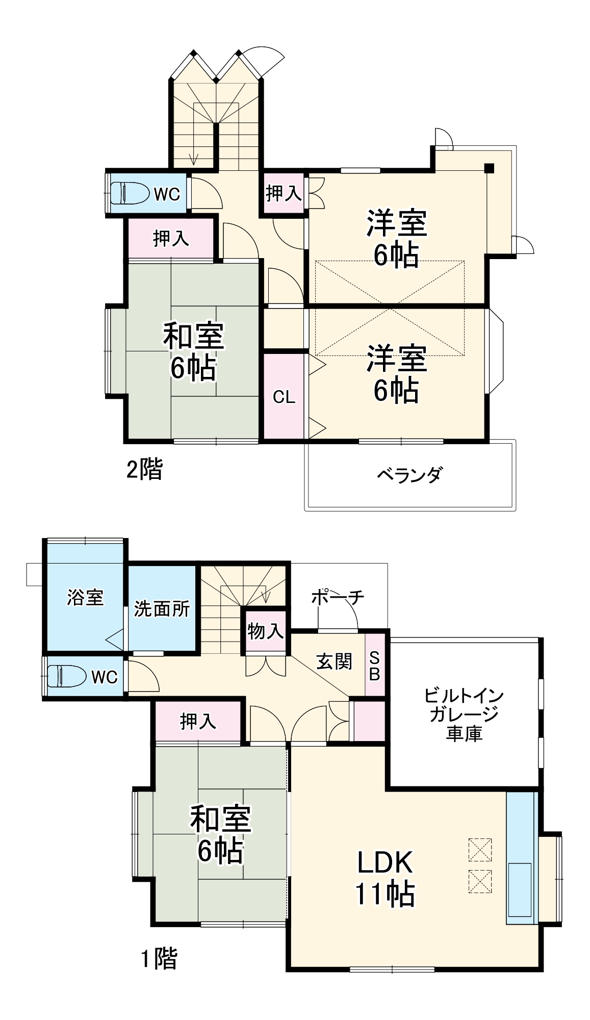 新里町貸戸建の間取り