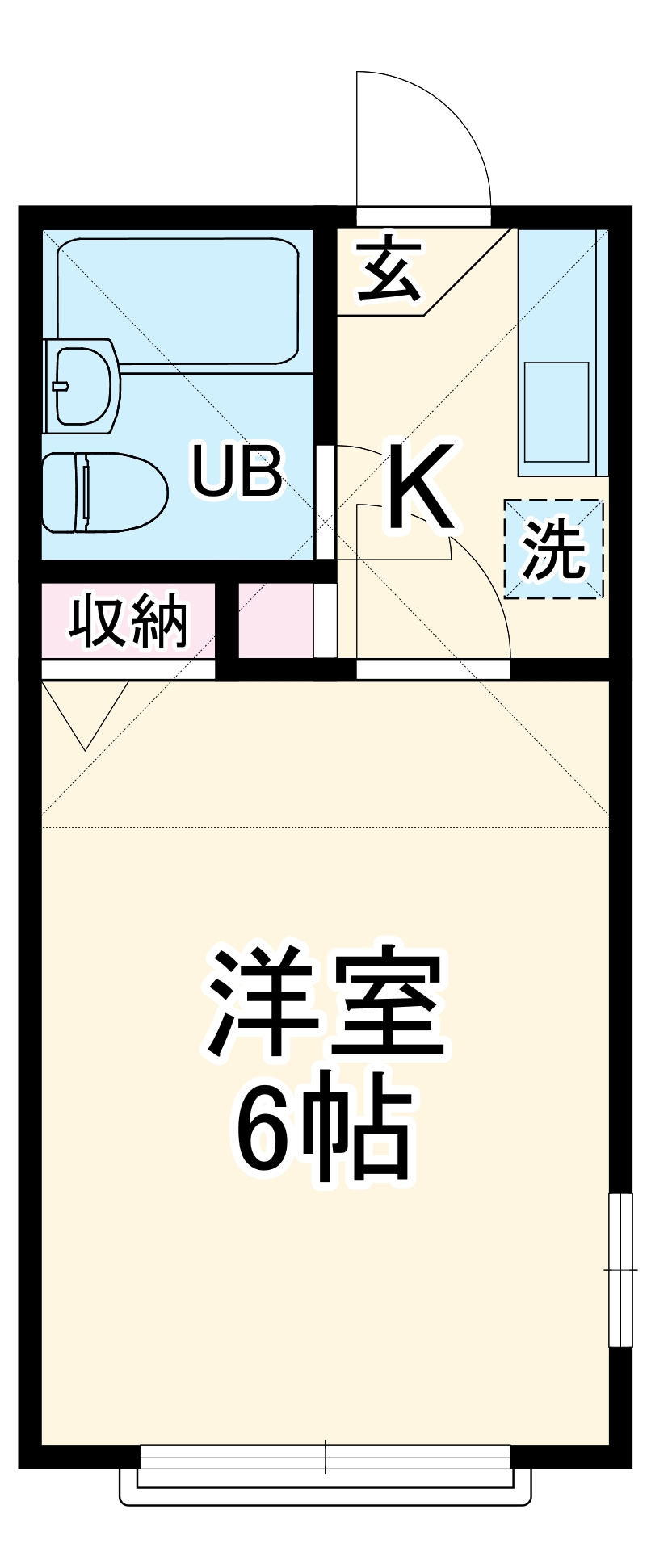 鶴巻南の完工年月(1987年7月)築の賃貸アパートの間取り