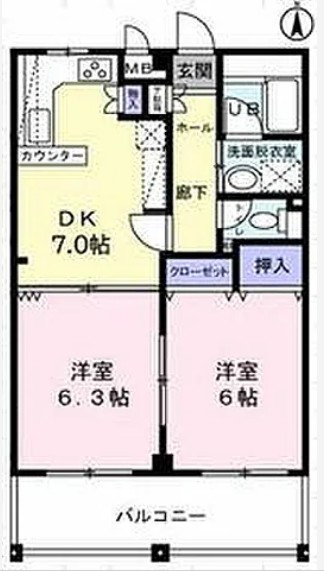 チェリーハイツⅡの間取り