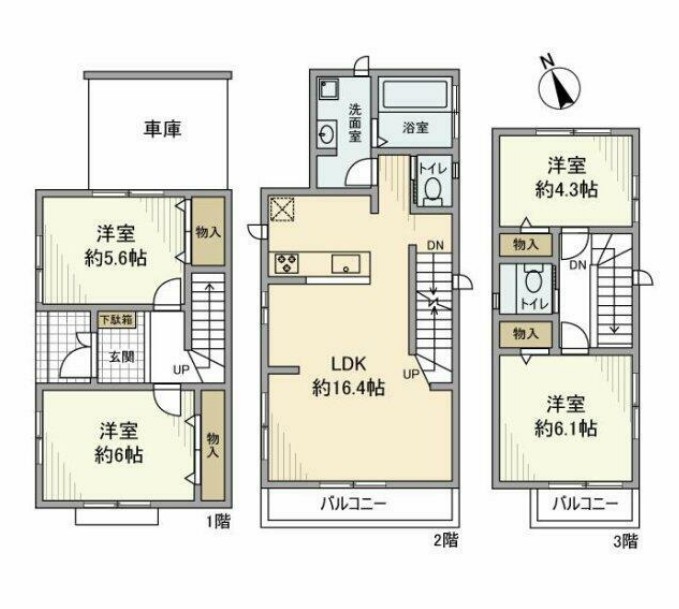 西大井戸建の間取り