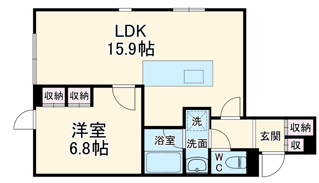 元町の完工年月(2023年1月)築の賃貸マンションの間取り