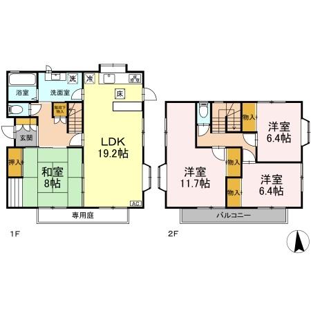 みずほ台戸建貸家の間取り
