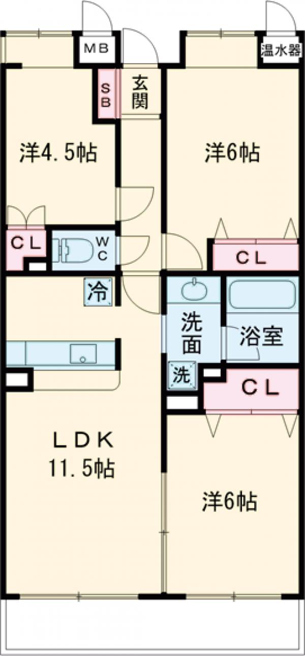 コーナスフロリダの間取り