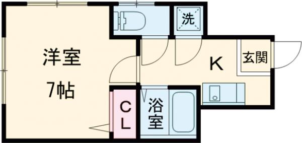 大島の完工年月(1981年1月)築の賃貸アパートの間取り
