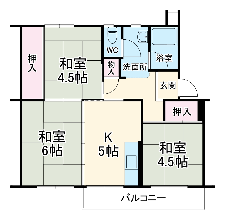 岩倉 52号棟の間取り