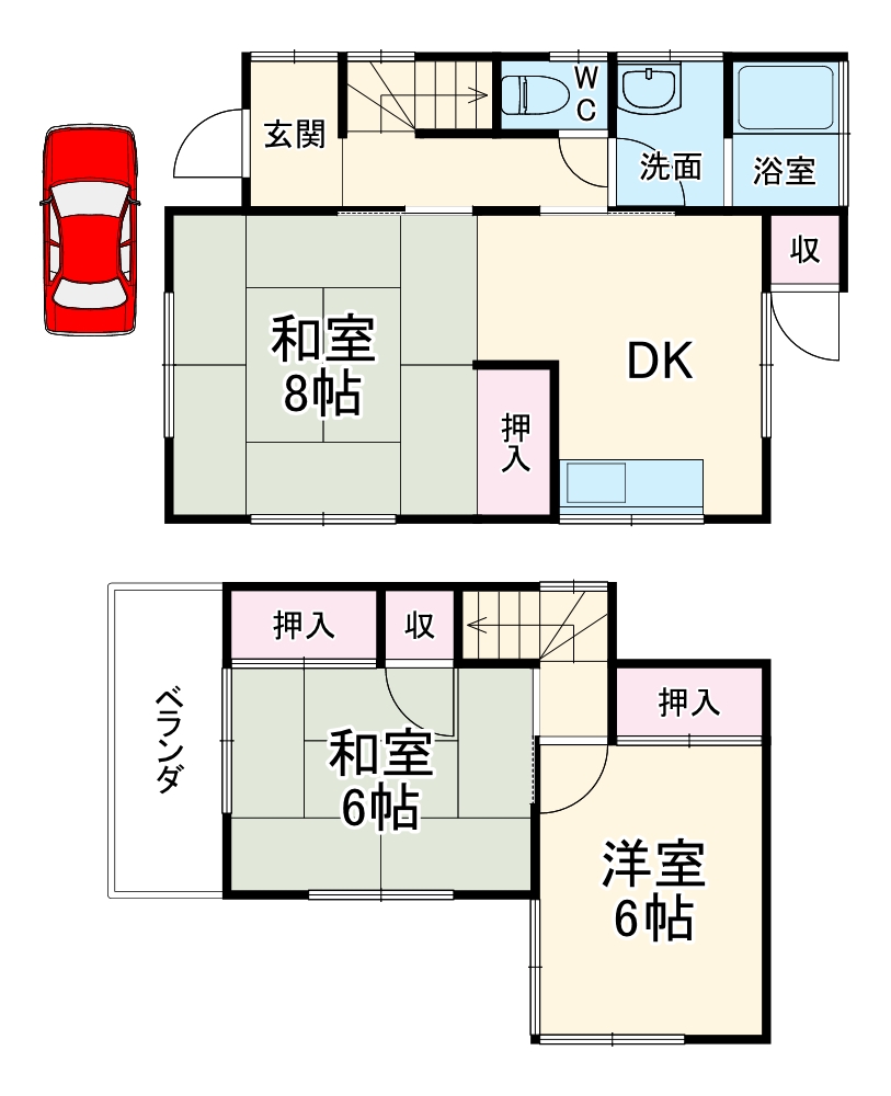 岡田5丁目貸家の間取り