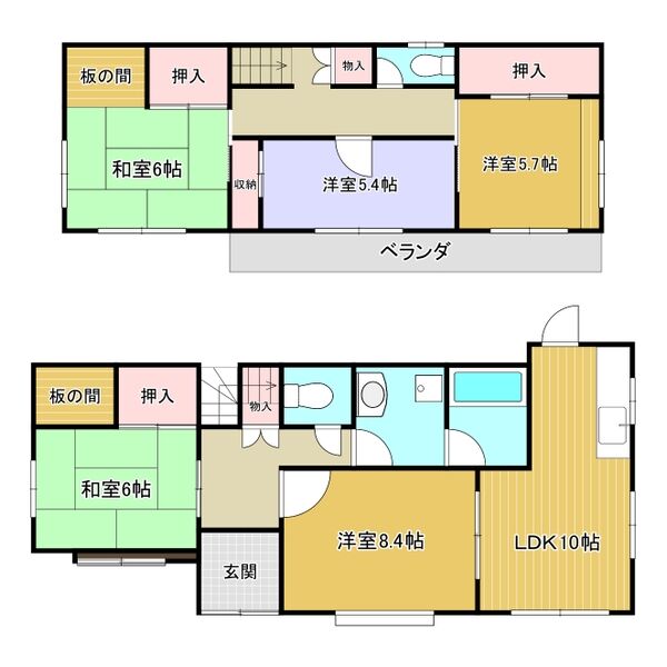 和泉市鍛治屋町貸家の間取り