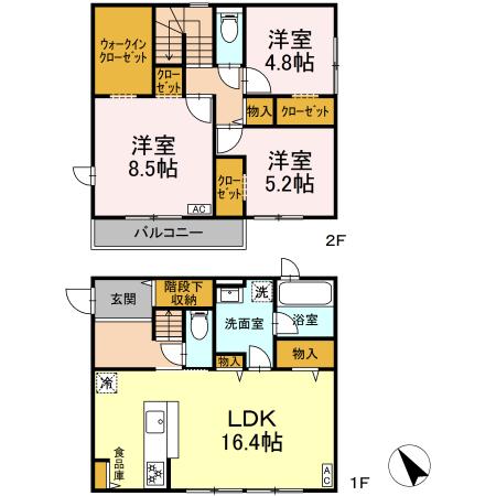 メゾン妻田Aの間取り