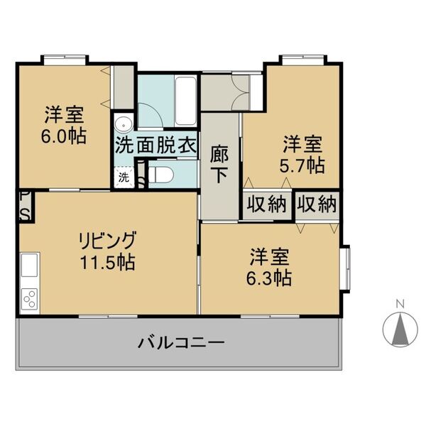 西焼津メゾン小石川の間取り
