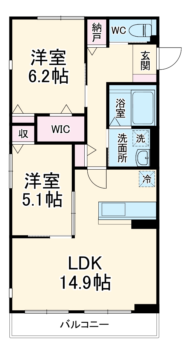HEIM MAISON 庄内通駅東 B棟の間取り