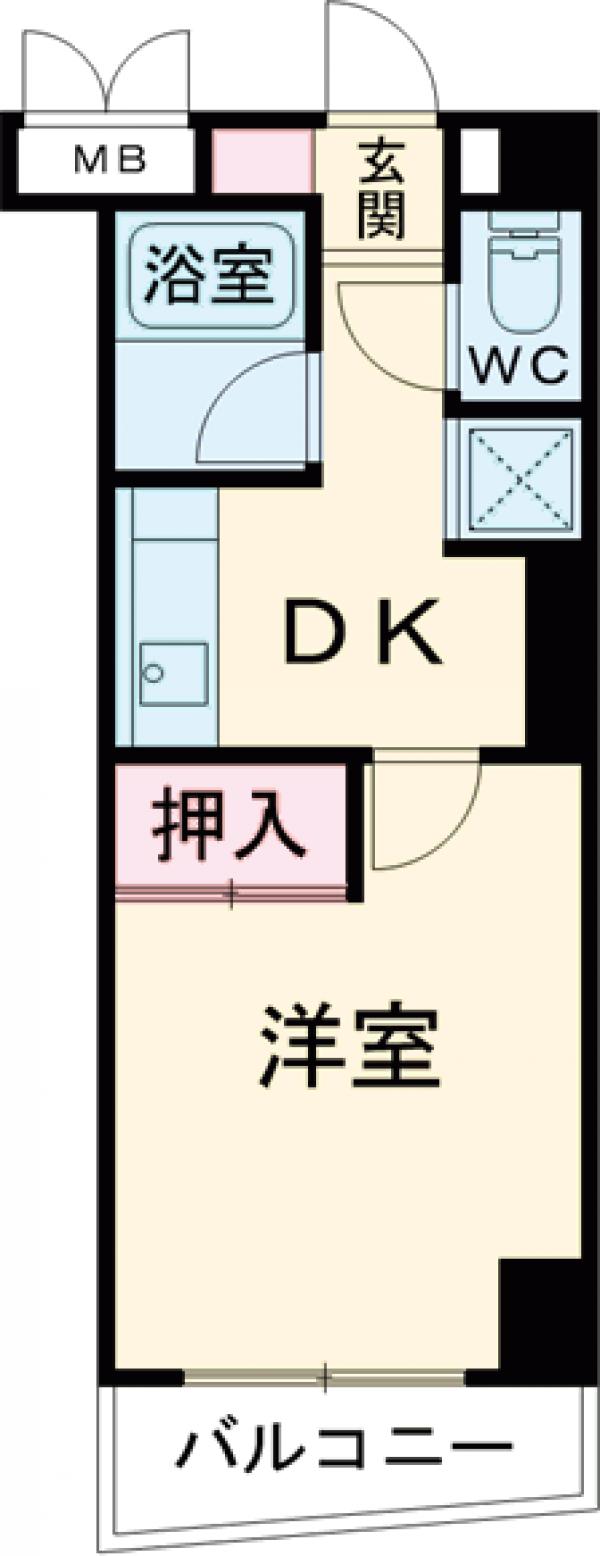 住吉の完工年月(1995年8月)築の賃貸マンションの間取り