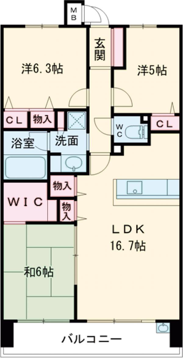 ジオイニシア博多駅前の間取り