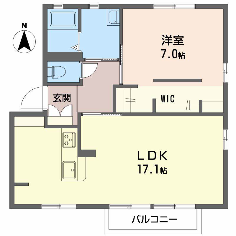 ディアス馬見塚Bの間取り