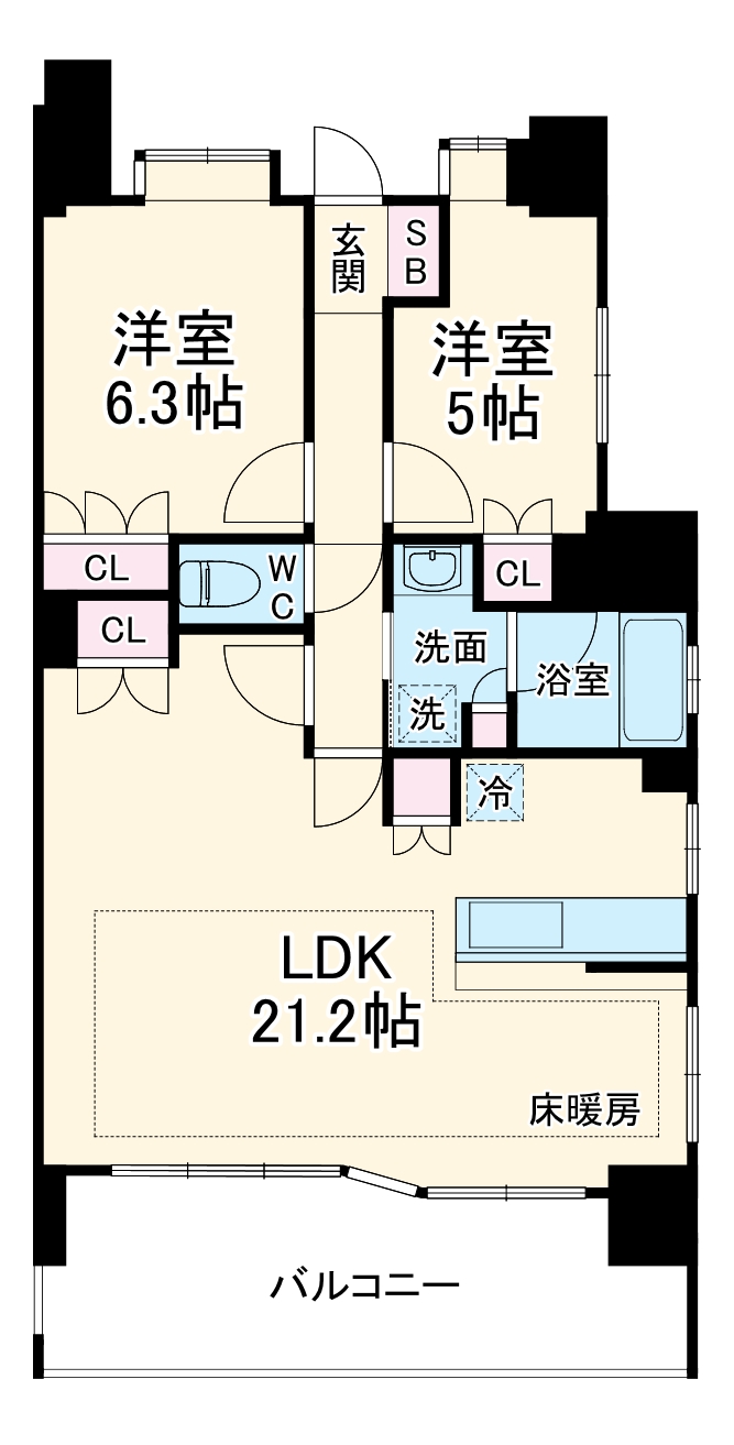 ライオンズ横濱マークレジデンスの間取り