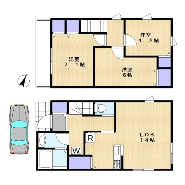 内谷7丁目新築貸家(イクエハウス)の間取り