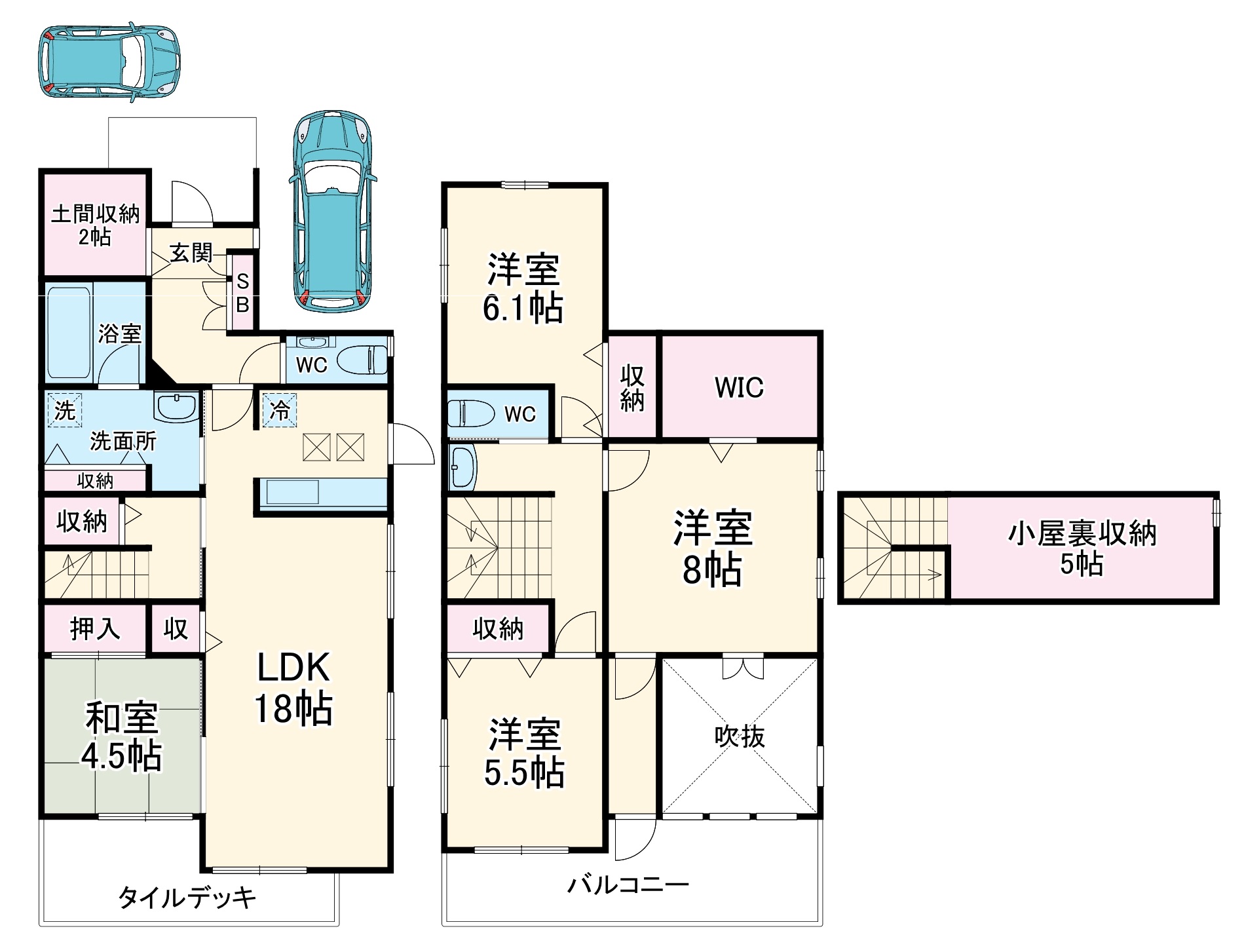 Piacevole草加南貸家の間取り